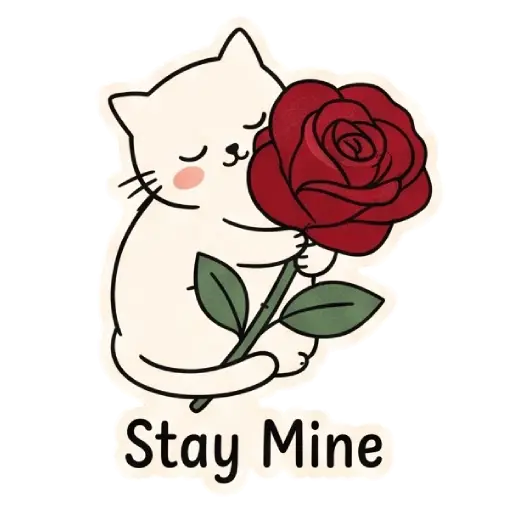 cat, cat lover, romantic, love, cute, WhatsApp stickers, stickers, love message (4)